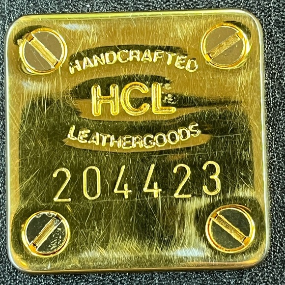 HCL Handcrafted Leather Goods Black Leather Bag Made in W. Germany Numbered Bag - Picture 4 of 16